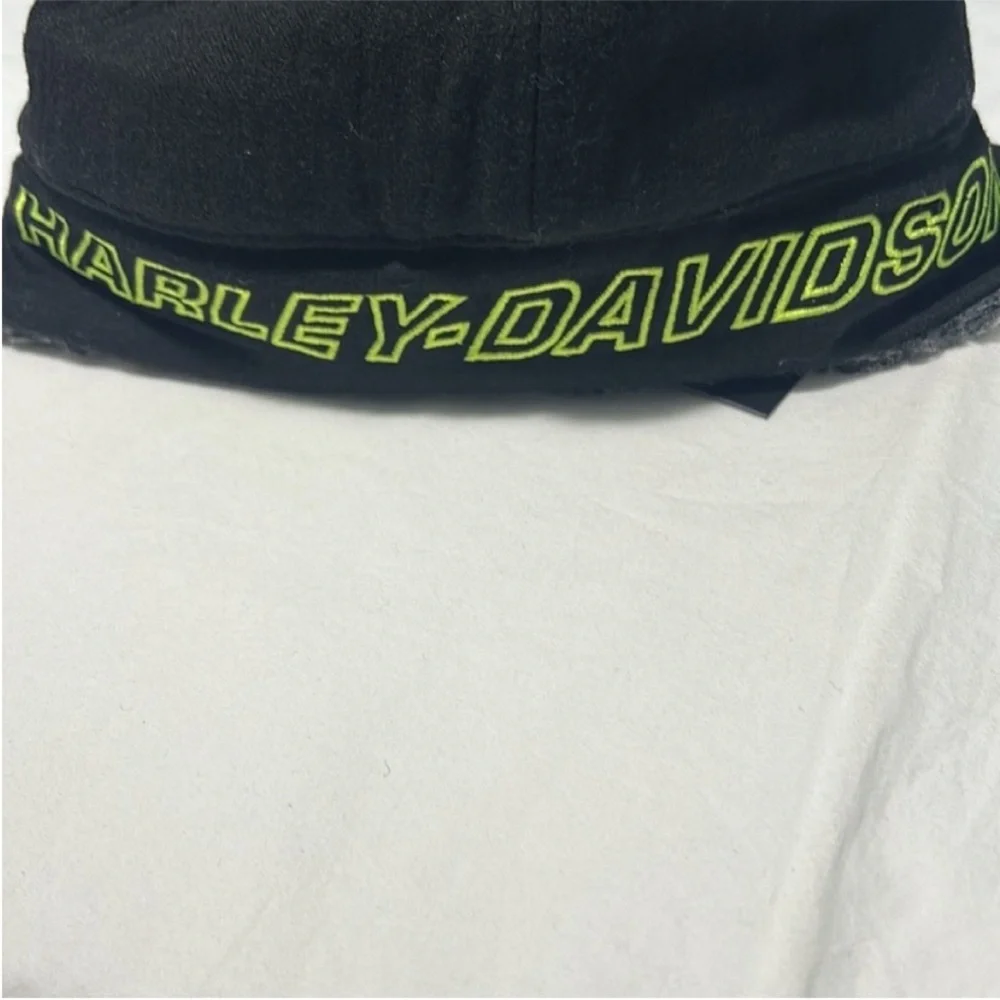 Harley-Davidson Large Hat Willie G Skull Fitted Flap Hat Black Beauty 7 3/8 NWT - Picture 7 of 11